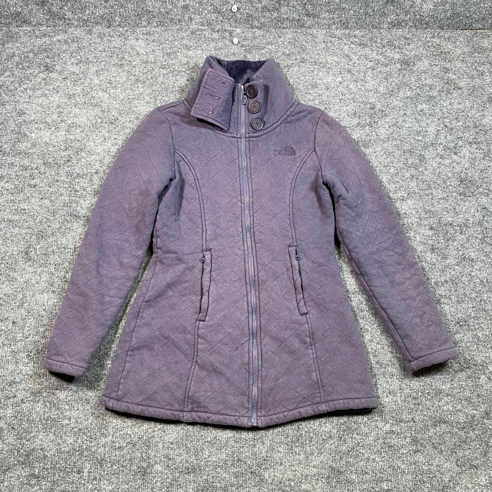 The North Face Caroluna Womens Purple Quilted Fleece Funnel Neck Jacket Small